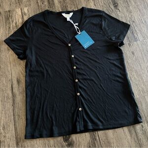 NWT Market & Spruce Soft Lightweight Black Button-Up Shirt Size XL